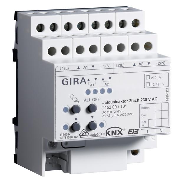 Gira Jal.aktor 2f AC 230 V Hand KNX REG 215200 (Rolladenaktor) (215200)