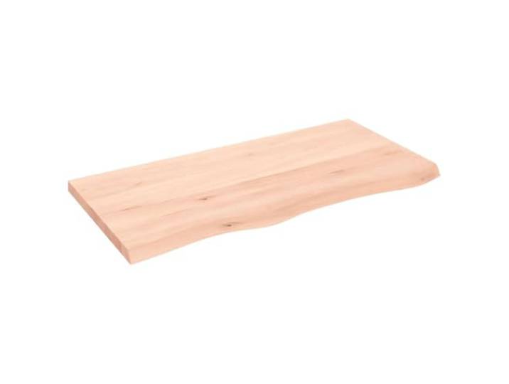 HGPOTUY Tischplatte 100x50x(2-4) cm Massivholz Eiche Unbehandelt Massives Eichenholz, mittelbraune Farbe, dichte Maserung, Naturkante, handgefertigt, DIY-Brett, Ersatzplatte