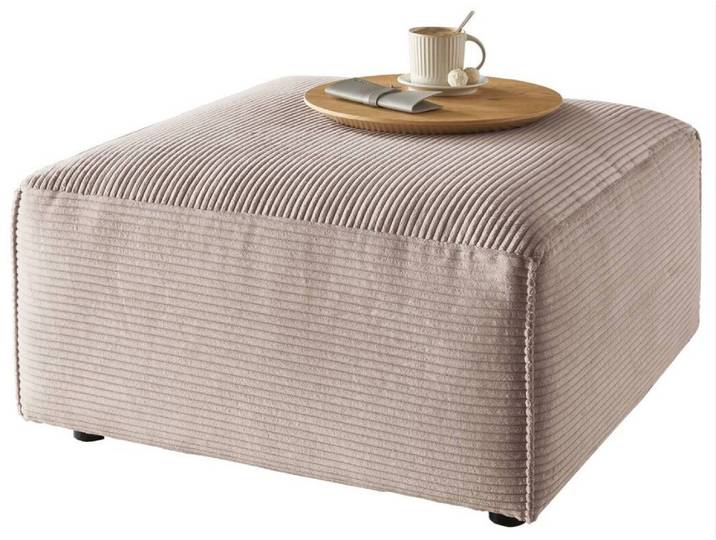 Lounge Handmade Hocker LH-EDINA, taupe, Cord