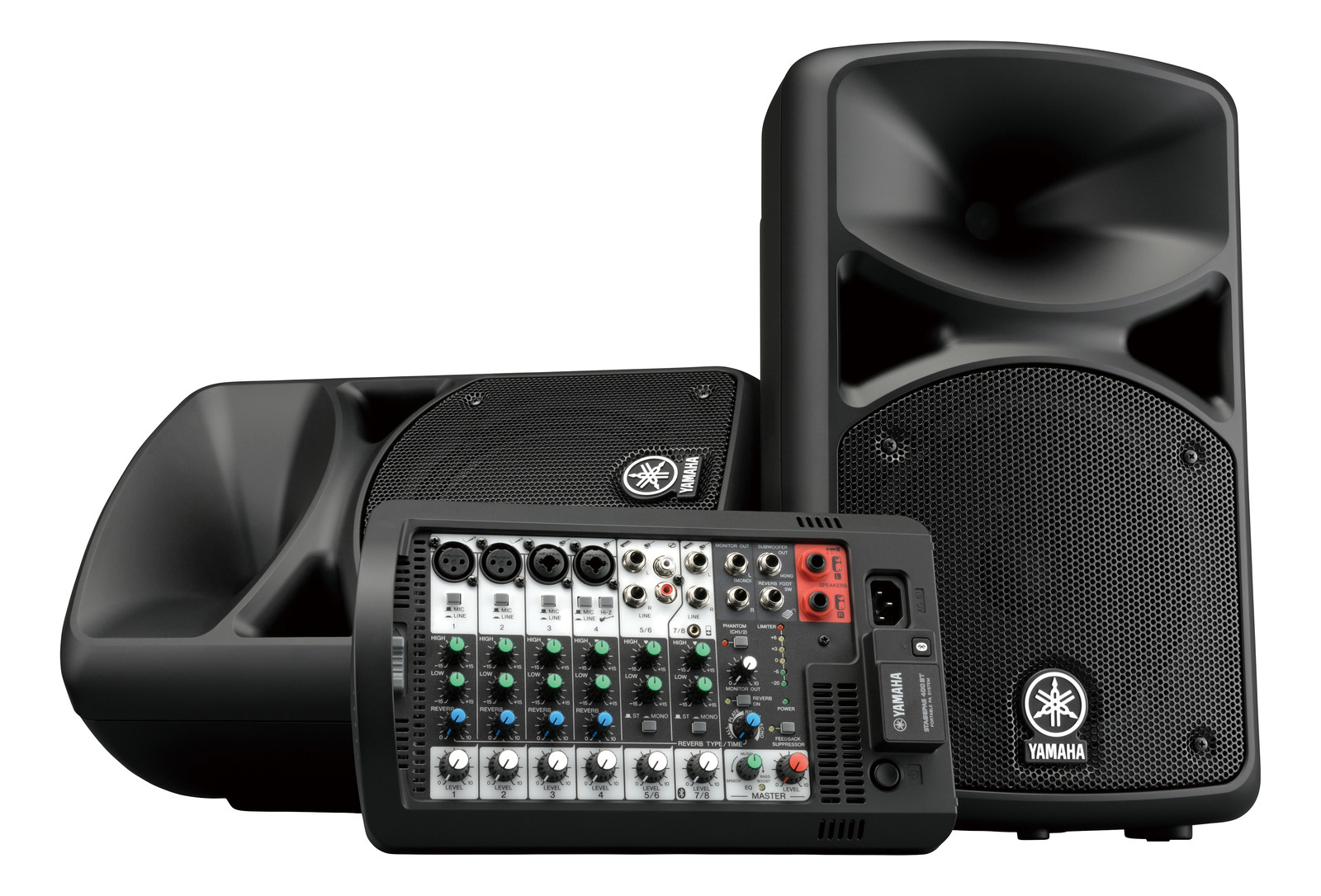Yamaha Stagepas 400BT Draagbaar PA-systeem met 8-kanaals mengpaneel en geïntegreerde versterker