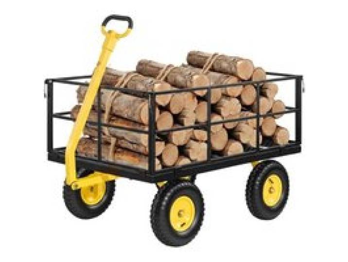 VEVOR Bollerwagen 116,8x76x77,5 cm, Transportwagen 635 kg, Gartenwagen, Gerätewagen, 2-in-1-Handwagen, mit All-Terrain-Reifen, abnehmbaren Seitenteilen aus Netzmaterial & um 180° drehbarem Griff