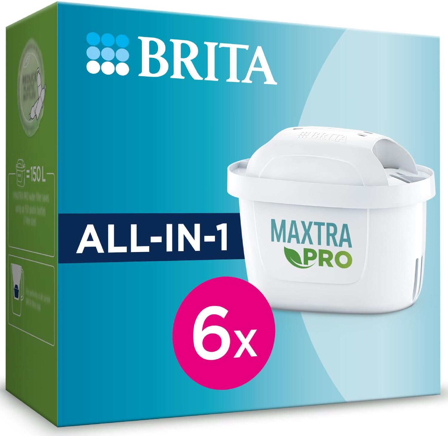 Brita 1050887 Filtri Caraffa 6 Pezzi Maxtra Pro All In 1 Colore Bianco - 1050887