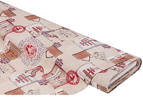 Dekostoff Weihnachten Patchwork "Lorena", natur-color