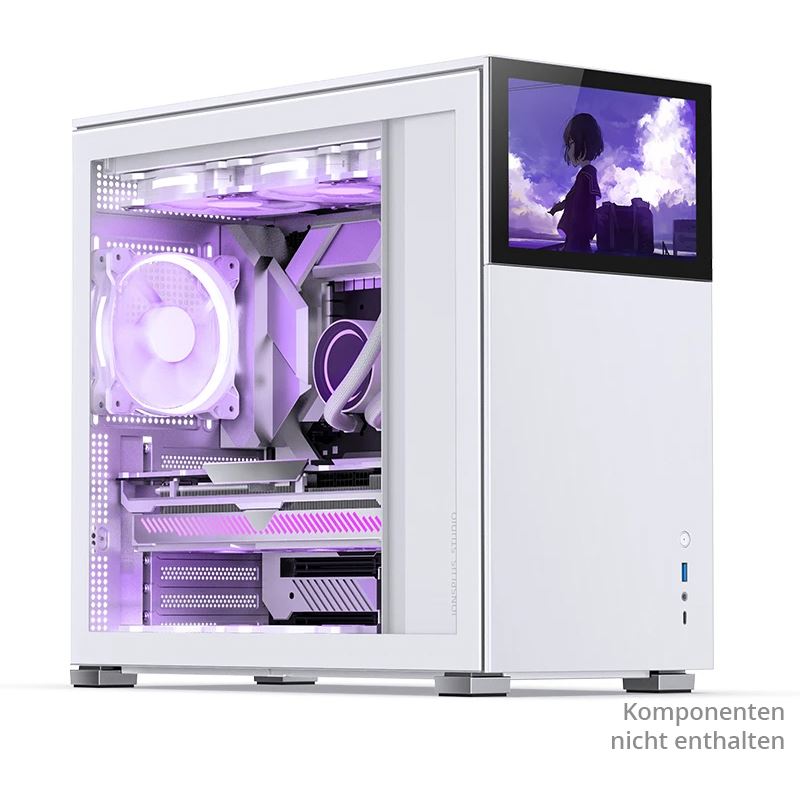 Jonsbo D41 Screen ATX Gehäuse, Tempered Glass - weiß