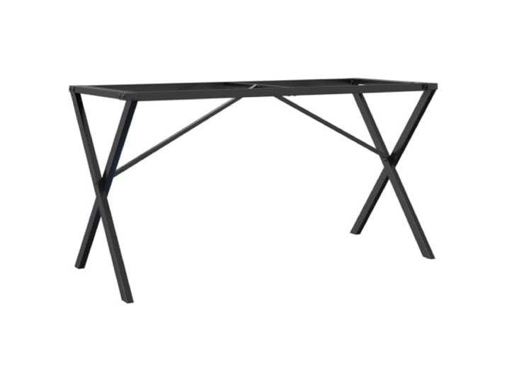 KFGWERSTY Esstisch-Gestell in X-Form 140x60x73 cm Stahl Pulverbeschichteter Stahl, X-Design für schwere Tischplatten, für Esstisch und Industrie-Stil, 140x60x73 cm, Montageplatte