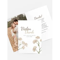 Dankeskarten Hochzeit selbst gestalten mit Spruch und Fotos im Onlinedesigner bei Meine-Kartenmanufaktur.de