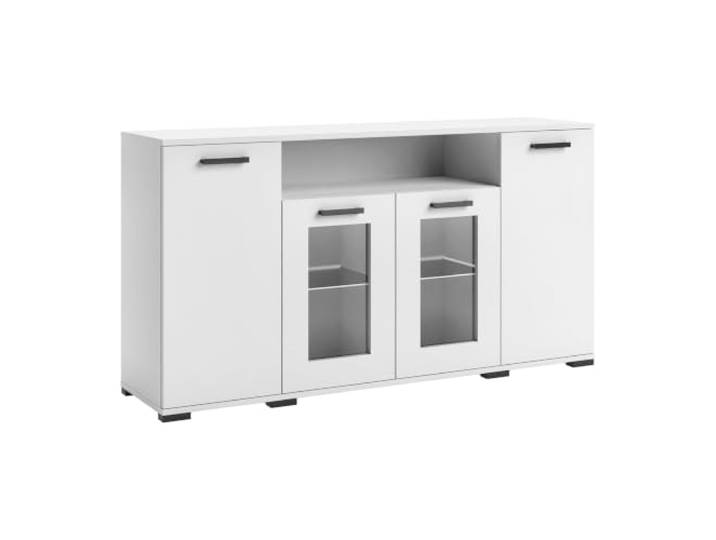 Masseno Kommode ALBANO 160 cm Sideboard mit 4 Schubladen für Wohnzimmer Schlafzimmer Modern 160x40x83 cm Weiß
