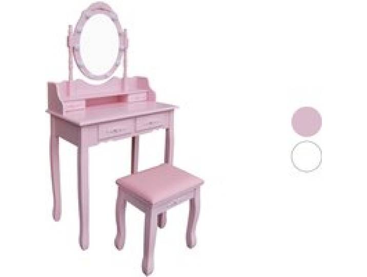 HOME DELUXE Coiffeuse ROSY avec miroir LED et tabouret, 71 x 40 x 149 cm
