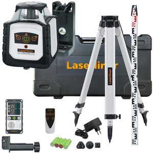 Laserliner Rotationslaser 052.305A, Cubus G 210S, 1 Lotpunkt, grüner 360 Grad Laser, Arbeitsbereich bis Ø 200m
