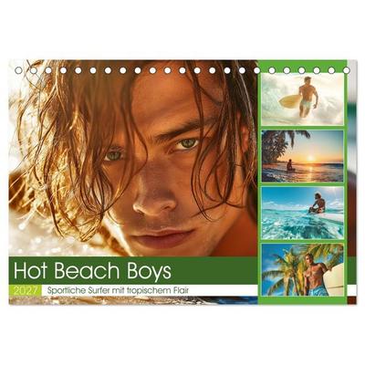 Hot Beach Boys (Tischkalender 2027 DIN A5 quer), CALVENDO Monatskalender