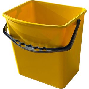 Böttcher-AG Putzeimer Ersatzeimer Reinigungswagen, 6 Liter, eckig, aus Kunststoff, gelb, mit Ausgussöffnung