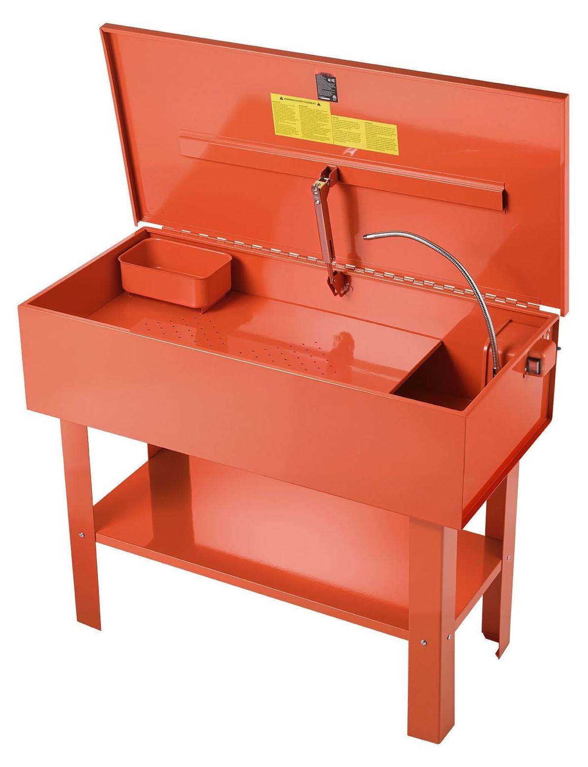 Teilewaschgerät - Teilewaschbecken / Teilewaschanlage für Werkstatt - Fassungsvermögen 135 L - Lösungsmittelkapazität 65 L - Elektrische Pumpe 3 L/min