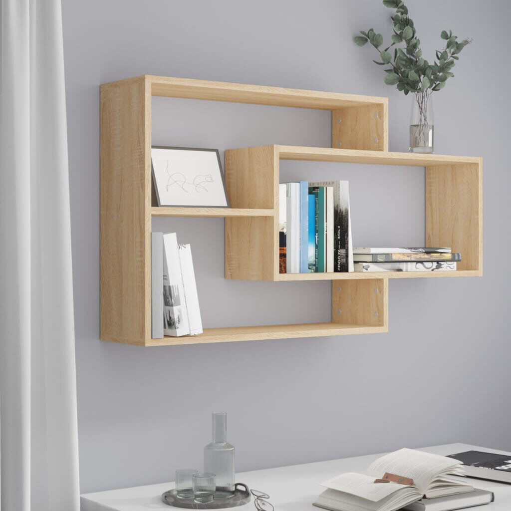 Mack + Milo Wall Shelf 104x20x58.5 cm Engineered Wood Sonoma Oak 58.5cm H X 104cm W X 20cm D