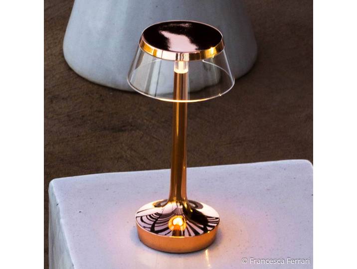 FLOS Designer Tischlampe Bon Jour unplugged, dimmbar, kupfer, für Flurbereich, Kunststoff, Design