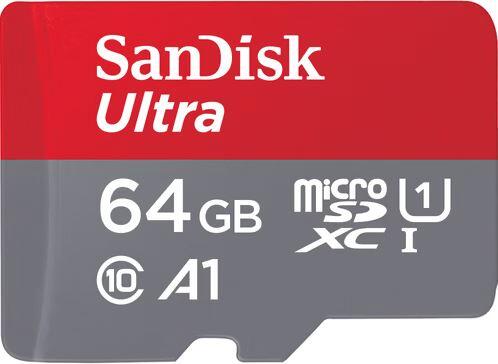 SanDisk Ultra microSDXC Speicherkarte 64GB + SD Adapter SDSQUAB-064G-GN6MA