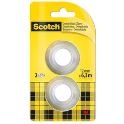 Scotch doppelseitiges Klebeband 12 mm  x 6.3 m milchig/transparent