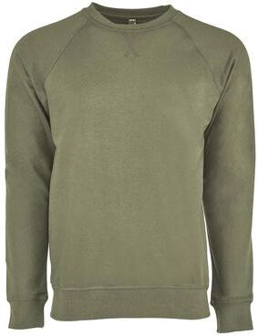Next Level N9000 Laguna Raglan Crewneck Sweatshirt in Military Green size XS   60/40 cotton/polyester fleece 9000, NL9000