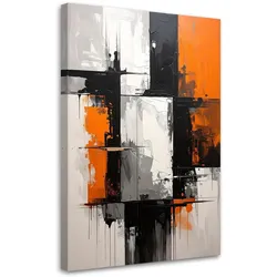 BILD auf Leinwand, Abstrakt in Orangetönen