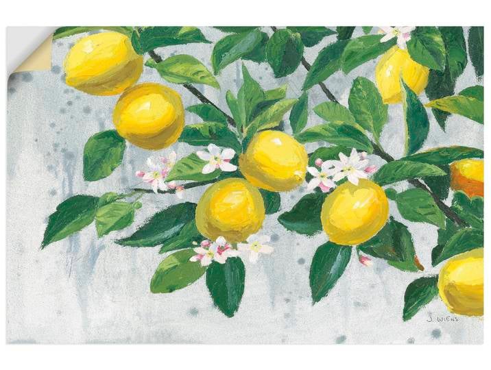 Wandbild ARTLAND Zesty Lemons , gelb (farbe bild(er): naturfarben), B:100cm H:70cm, Bilder, Wandbild, als Alubild, Leinwandbild, Poster, Wandaufkleber in verschied. Grössen