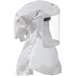 3M Versaflo Einweg-Leichthaube S433L mit integrieter Kopfhalterung, textiles Universalmaterial, zusätzlich mit Schutz für Hals- und Schulterbereich, Grösse M/L Material: Web 24