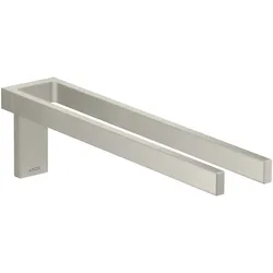 Hansgrohe AXOR Universal Rectangular Handtuchhalter zweiarmig, Edelstahl Optic, 380 mm Länge, verdeckte Befestigung