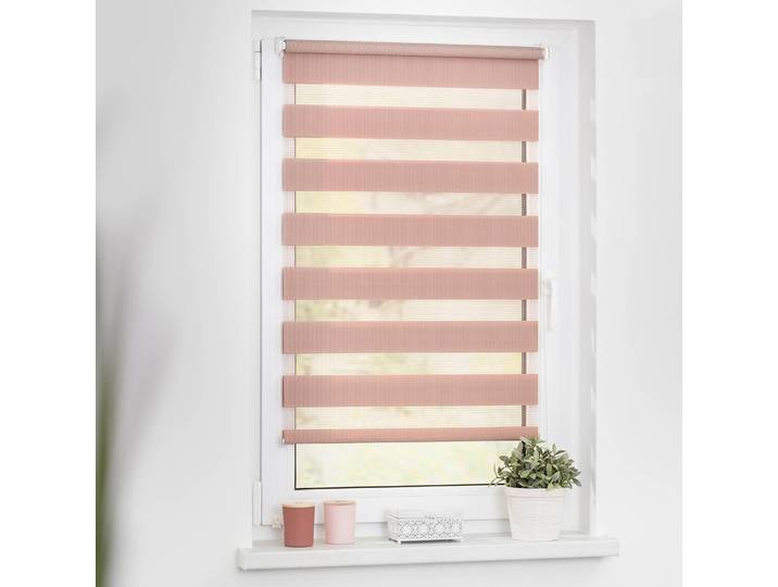 Duo-Rollo Klemmfix III 90 x 220cm Rot/Altrosa