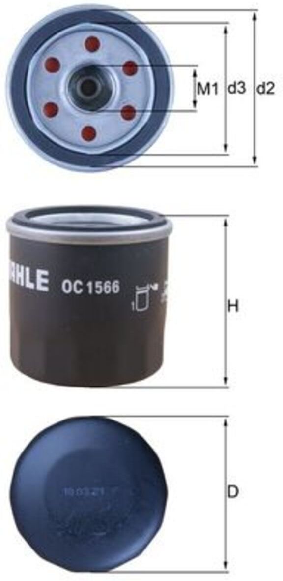 Ölfilter MAHLE KNECHT OC 1566