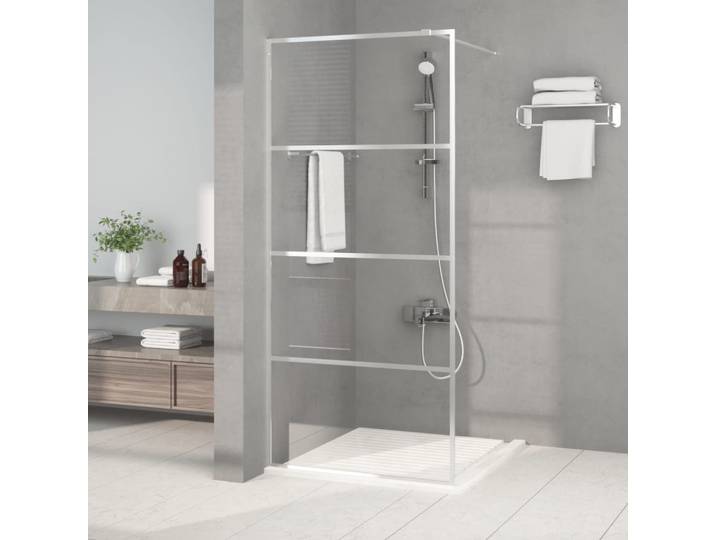 vidaXL Duschwand für Begehbare Dusche Silbern 90x195cm ESG-Klarglas