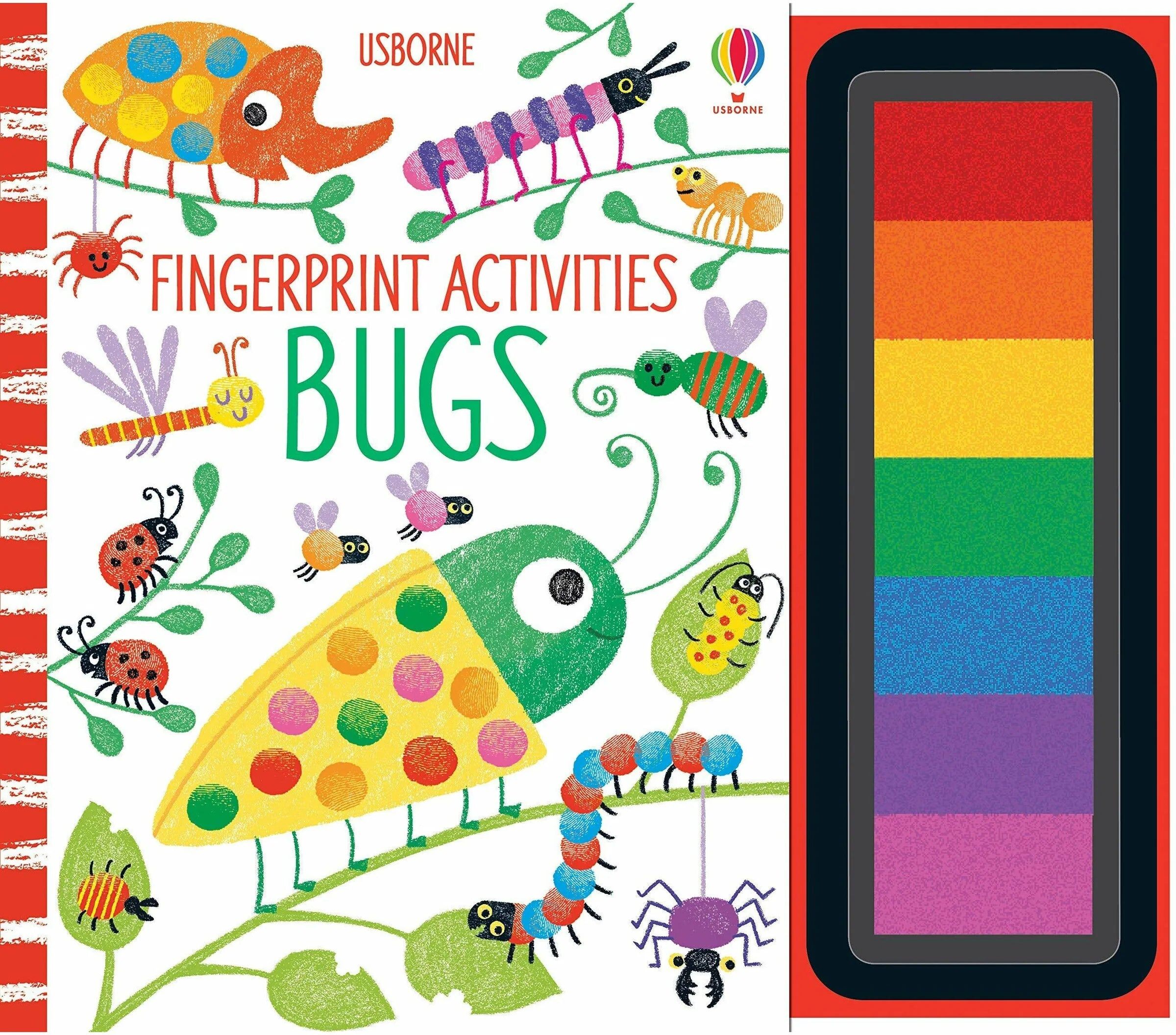 Usborne Fingerprint Activities 4 Books Collection Set by Fiona Watt - Spiral-Bound with Inkpad - Ages 3-6 - Dinosaurs, Bugs, Under the Sea & More