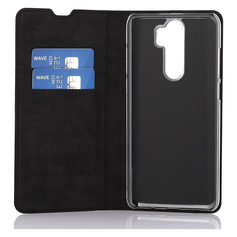 Wave BookCase -suojakotelo, Xiaomi Redmi Note 8 Pro, musta (Xiaomi Redmi Note 8 Pro) (WAVE-BC-XI-RENO8P-BK)