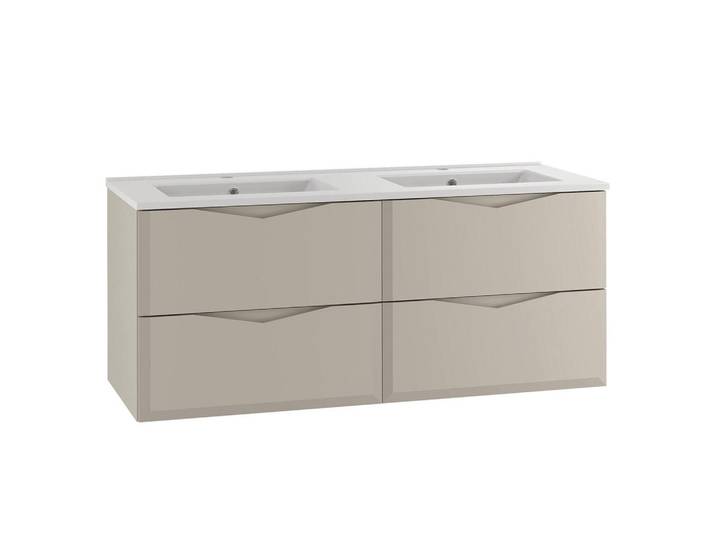 Petits-meubles Doppelwaschtisch 120cm Ellie Kaschmir, Holzwerkstoff, 120x50x45.8 cm, Badezimmer, Waschbecken & Armaturen, Waschtische
