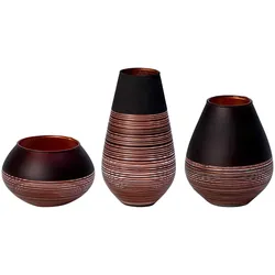 DEKO-SET Manufacture Swirl schwarz 3-tlg.