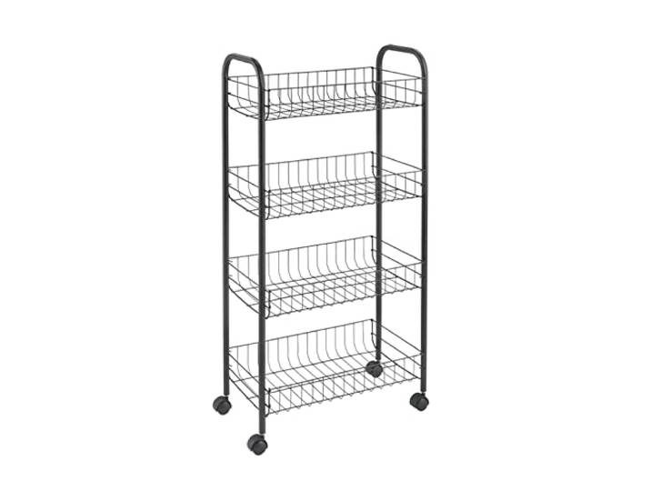Metaltex Keukenwagen met wielen, zwart, 4 etages