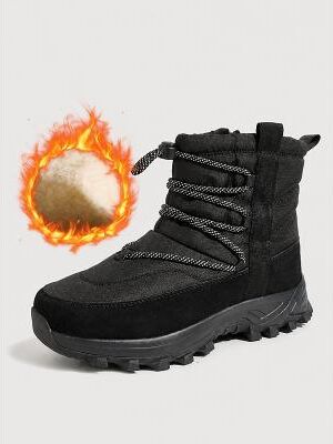 LightInthebox Women's Waterproof Outdoor Snow Boots – Warm Hiking Boots with Anti-Slip Ice Grip Sole Adjustable Elastic Shoelaces, Waterproof Boots for Hiking, Cold Weather Travel Winter Adventures