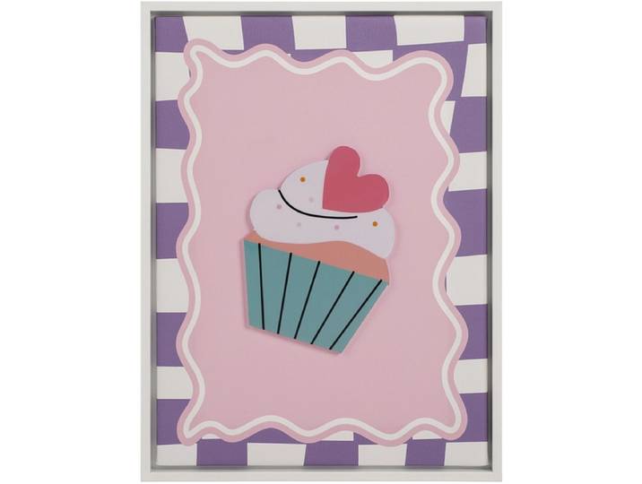 Strukturierte Leinwand CUPCAKE 1 Stück mehrfarbig 40x30x2.3cm