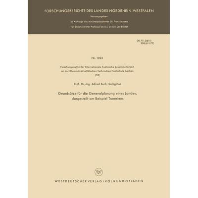 Grundsätze für die Generalplanung eines Landes, dargestellt am Beispiel Tunesiens, Taschenbuch von Alfred Buch, VS Verlag für Sozialwissenschaften,