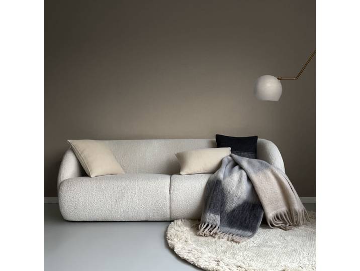 Plaid recyclé gris tendre 125x150