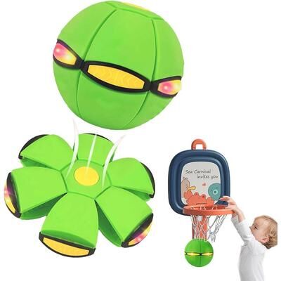 The Handy Homestead Magic Flying Saucer Ball Transforming Disc Ball For Kids And Pets green