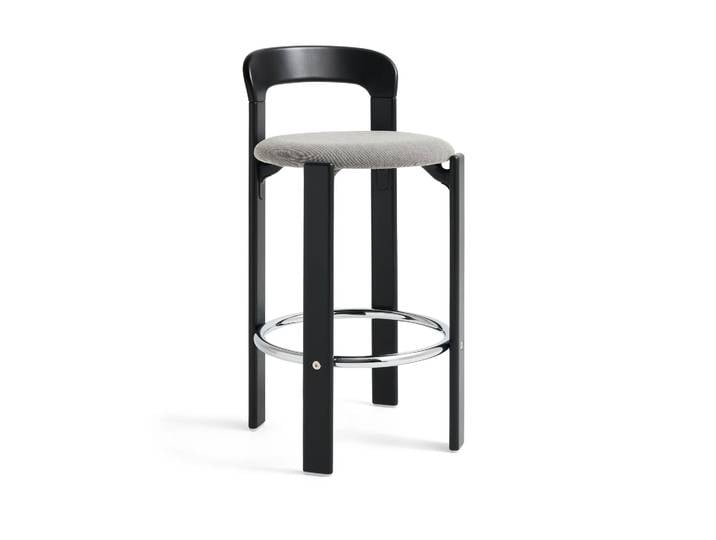 HAY Rey Low gepolsterter Barhocker Steelcut trio 124 deep black