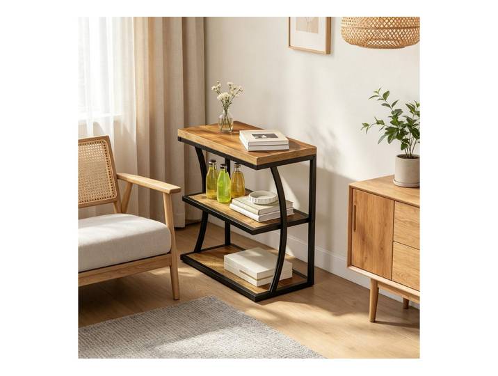MC Star Beistelltisch Moderner Sofatisch mit Offener Ablage,Nachttisch (mit Stabiler Konstruktion,Kompakter Tisch,Beistelltisch,Vielseitiges Regal für Wohnzimmer oder Schlafzimmer(nur mit Sofatisch)