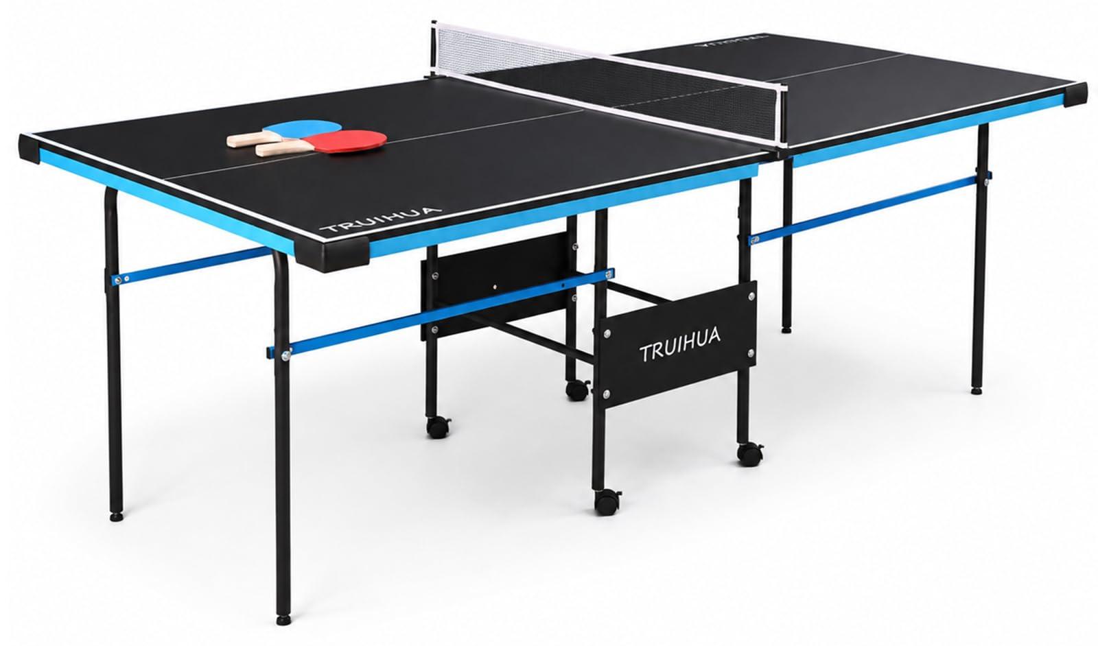 Tischtennisplatte 7FT klappbar mit Schläger und Netz, 210x117x76 cm