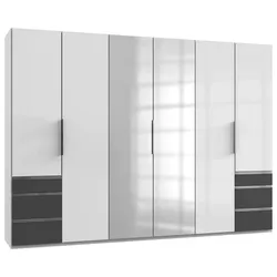 Drehtürenschrank Level 36D ca. 300 cm Graphitfarben/Weiß
