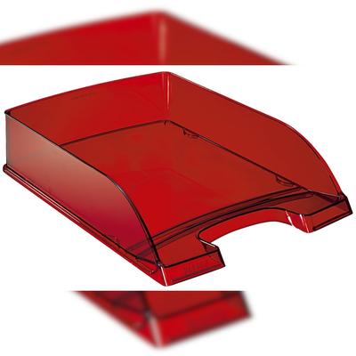 Leitz 5226-00-28 5226 Briefkorb Transparent Plus, A4, Polystyrol, rot