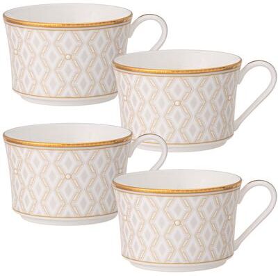 Noritake Noble Pearl Set of 4 Teacups, 7-1/2 oz.