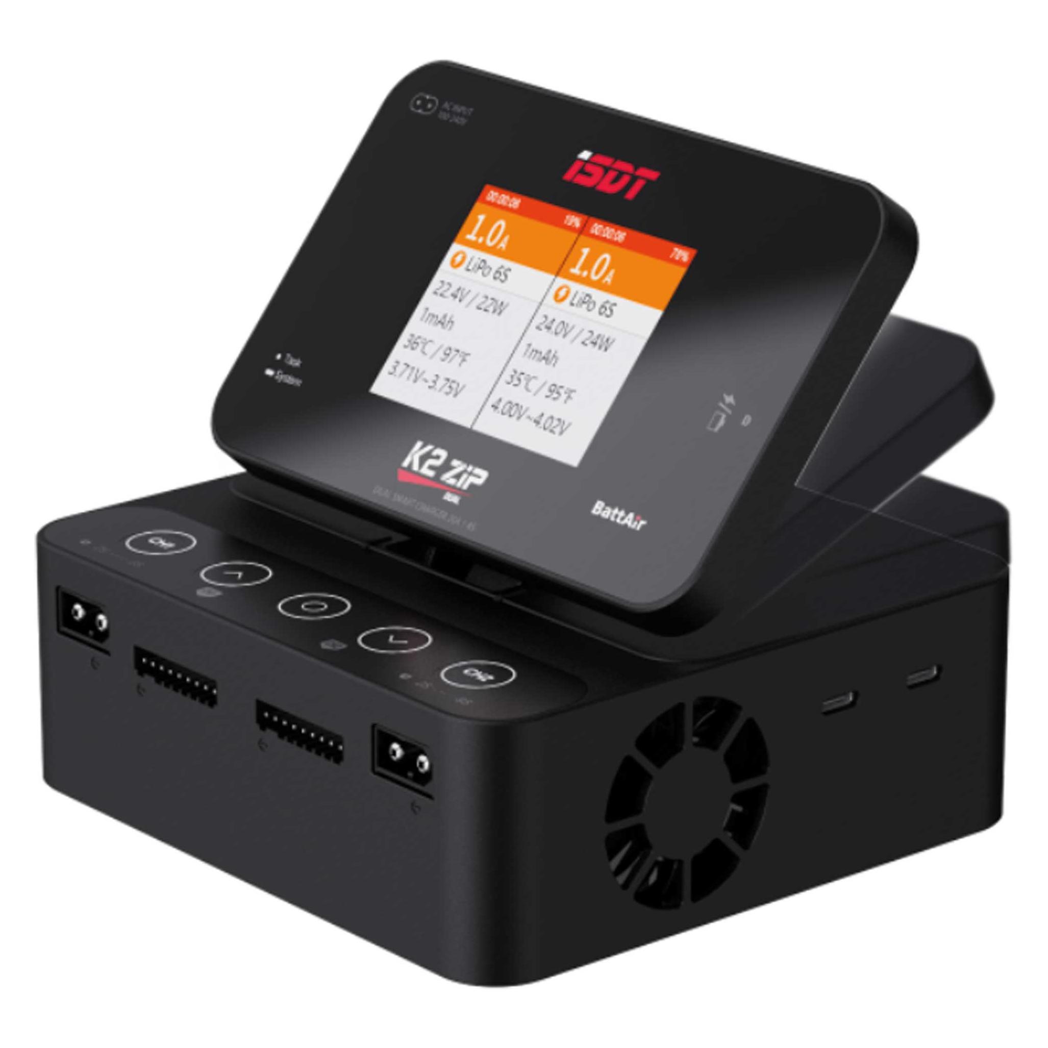 Isdt AC/DC Dual Channel Smart Charger -20A, 1-8S (K2Zip)