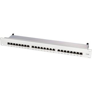 LogiLink Patchpanel PrimeLine NP0040A, Cat 6, 19 Zoll, 1HE, grau, STP geschirmt, mit 24 Ports