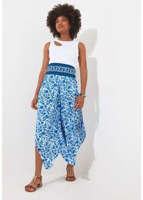 Plus Size Women's Flowy Crop Beach Pant by Joe Browns in Blue Floral (Size 10/12)