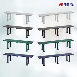 PROREGAL Gartenbank Kuba | 4-Sitzer | Braun | HxBxT 42x200x37cm | UV-beständiger Kunststoff | Parkbank Sitzbank Gartenbänke Balkon Terrasse