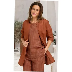 Leinen-Bluse in rost in Größe 36 von DW-Shop, Rost, 36