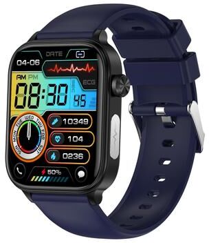 Everyday Crate ET570 Bluetooth Calling Smart Watch 1.96 Inch ECG Smartwatch With Silicone Strap blue
